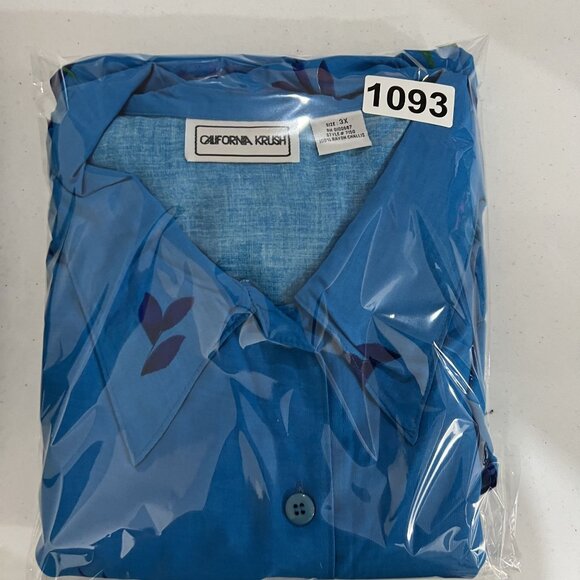 California Krush 3X Tropical 2-Piece Button Up Top Elastic Waist Pants  Vacation - Picture 16 of 16